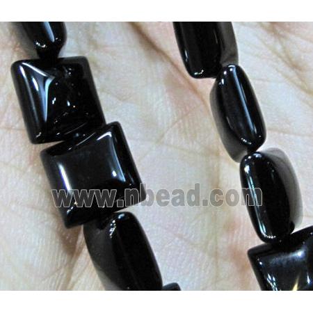 natural onyx bead, A-grade, black, square