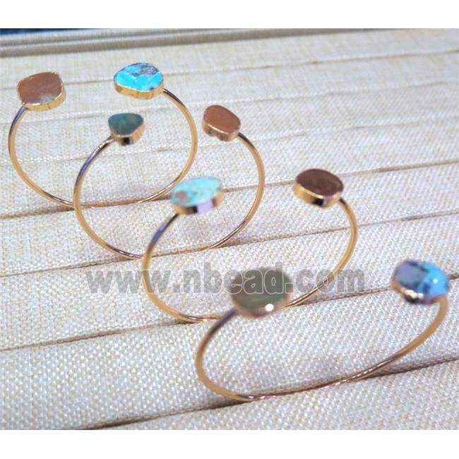 turquoise bangle, mix color, copper, gold plated