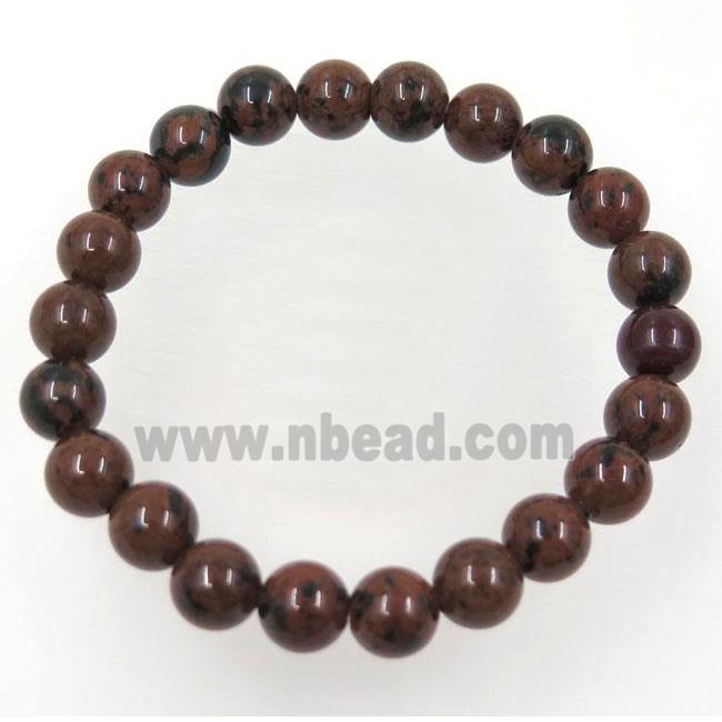 Autumn Jasper beads bracelet, round, stretchy