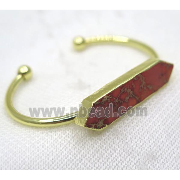 red Sea Sediment bangle, copper, gold plated