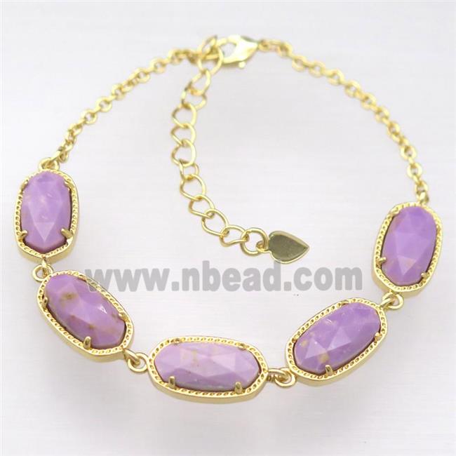 copper Bracelets with Sugilite, Adjustable, gold plated