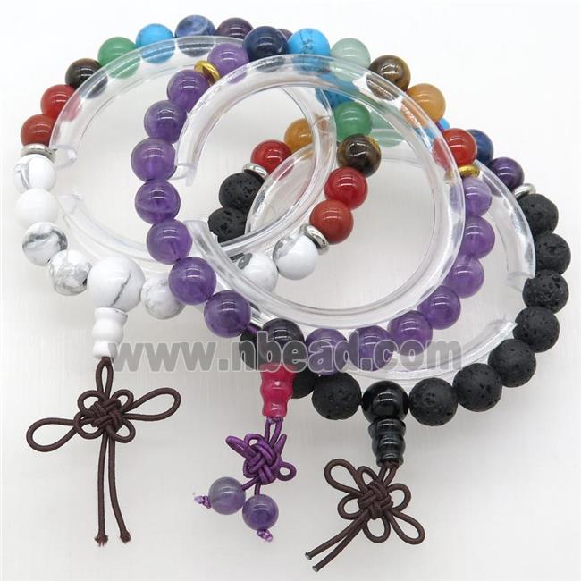 Chakra Bracelets with gemstone, mix, stretchy