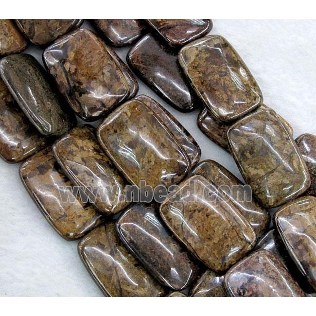 Bronzite Stone Bead, rectangle