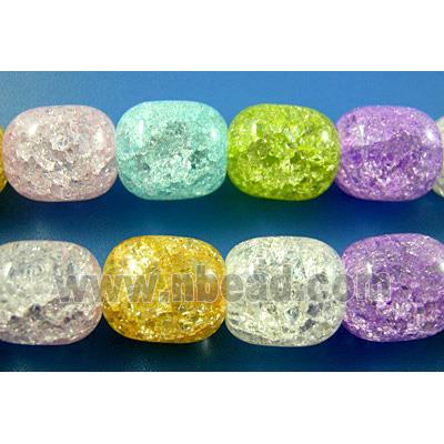 Chinese Crackle Crystal beads, barrel