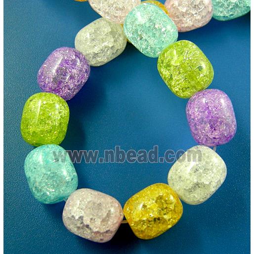 Chinese Crackle Crystal beads, barrel