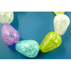 Chinese Crackle Crystal beads, Drip