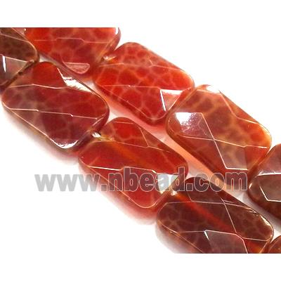 ruby Fire Agate Beads, faceted rectangle, grade A