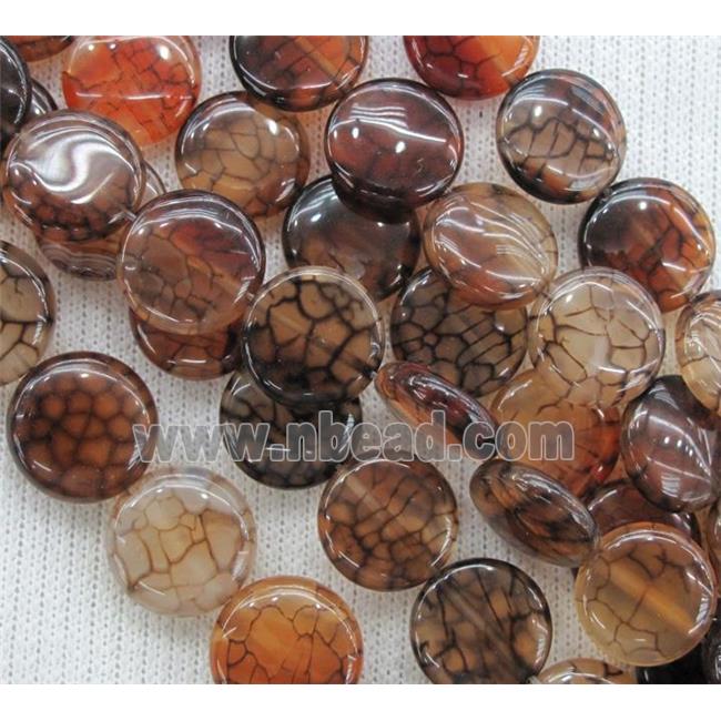 coffee veins Agate beads, circle