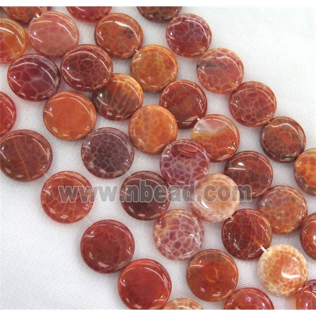 ruby fire agate beads, flat round