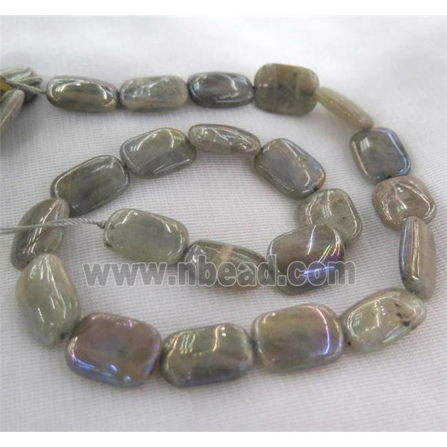 Labradorite Stone bead, rectangle, AB color