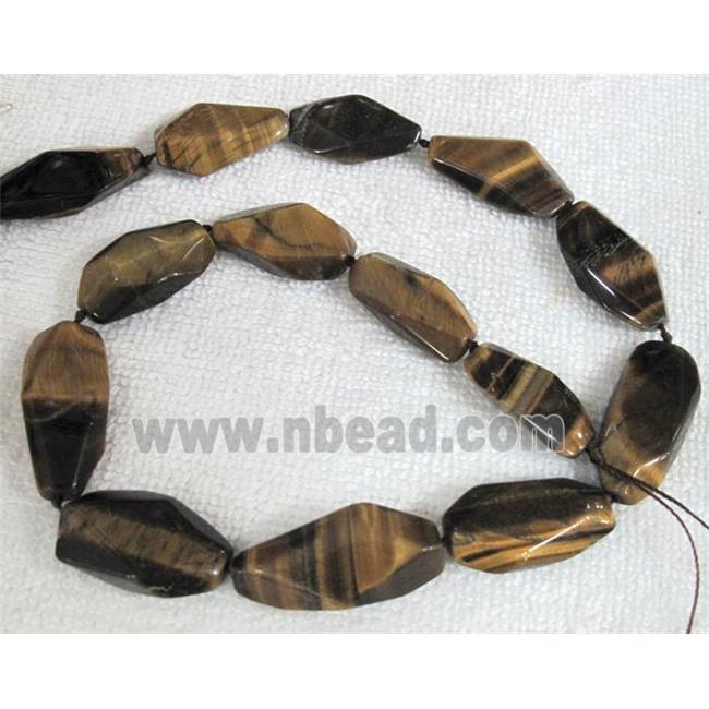 Natural tiger eye stone bead, freeform