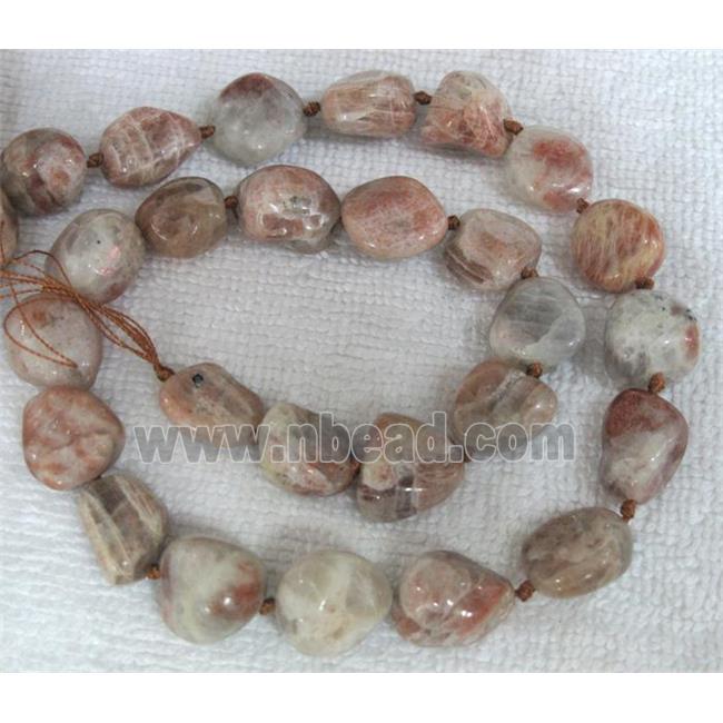Natural sun stone bead, freeform