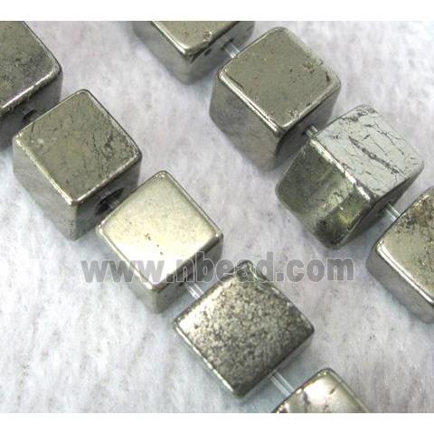 natural Pyrite Beads, cube
