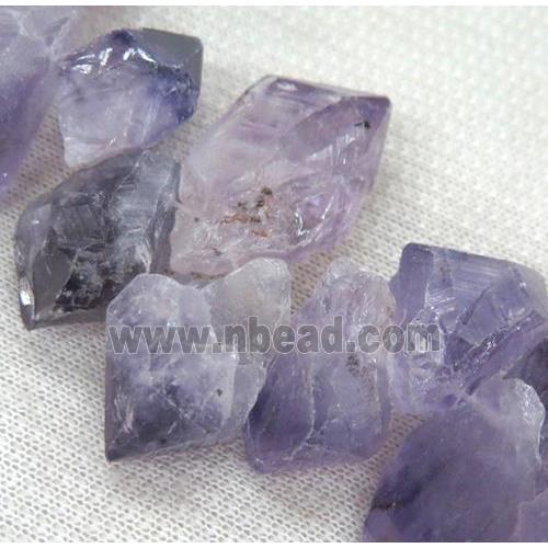 amethyst beads, freeform, point, purple