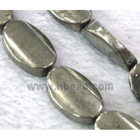 natural Pyrite Beads, oval