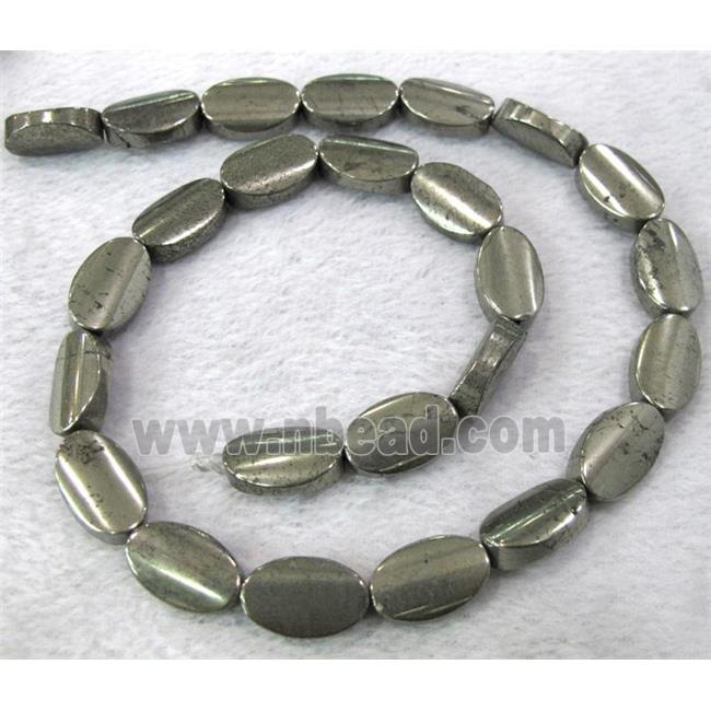 natural Pyrite Beads, oval