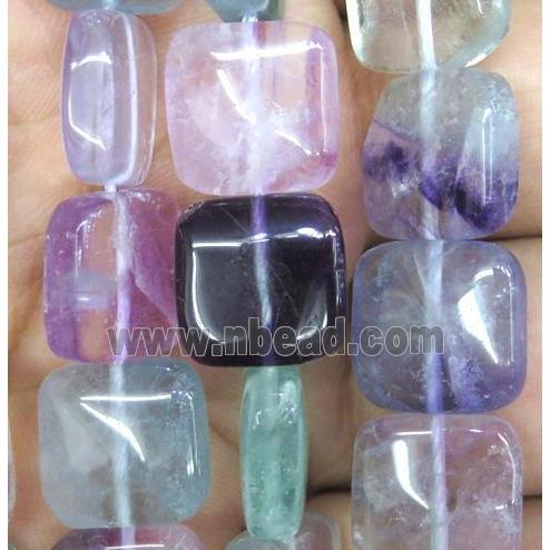 rainbow Fluorite bead, square