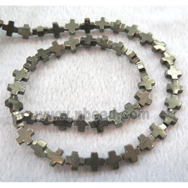 pyrite beads, cross