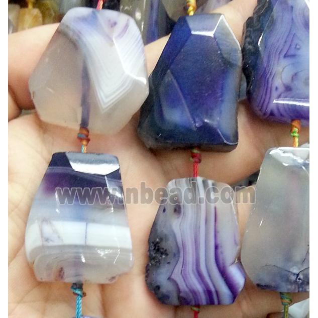 natural agate bead, purple, freeform