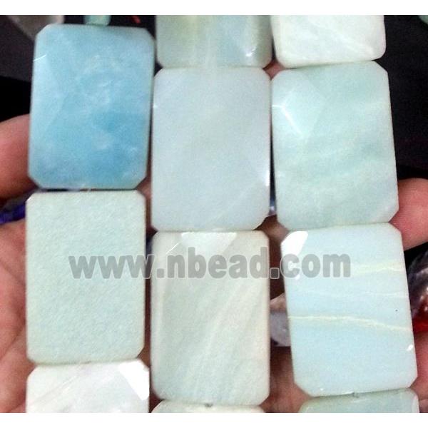 amazonite bead, faceted rectangle