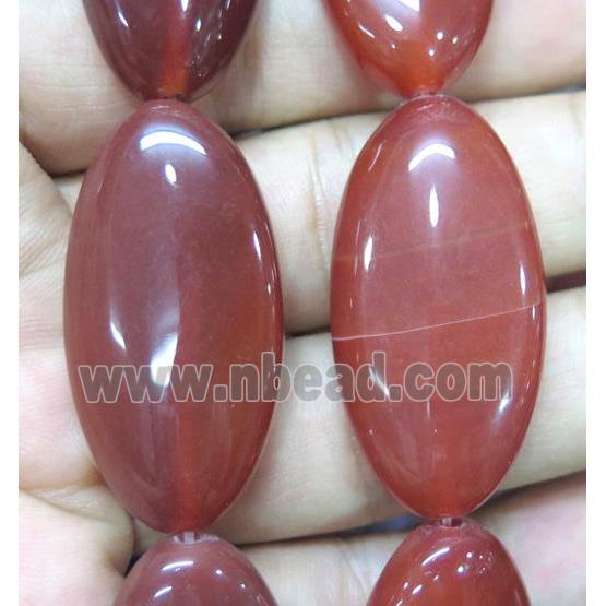 red agate bead, oval