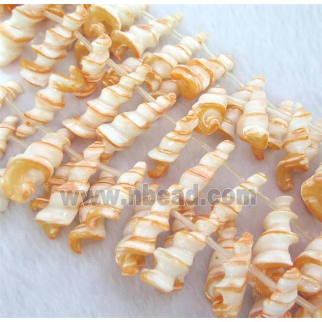 freshwater shell bead, orange
