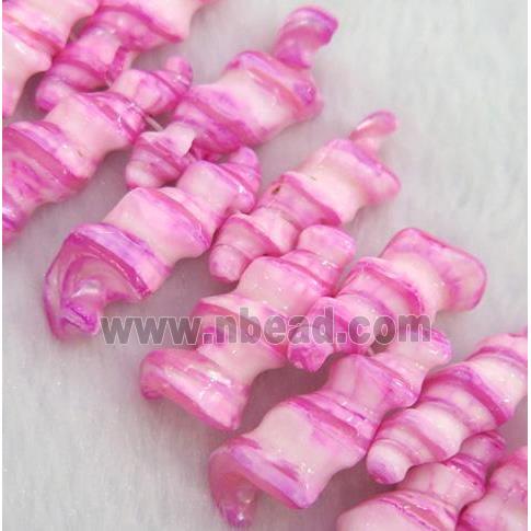 freshwater shell beads, hotpink