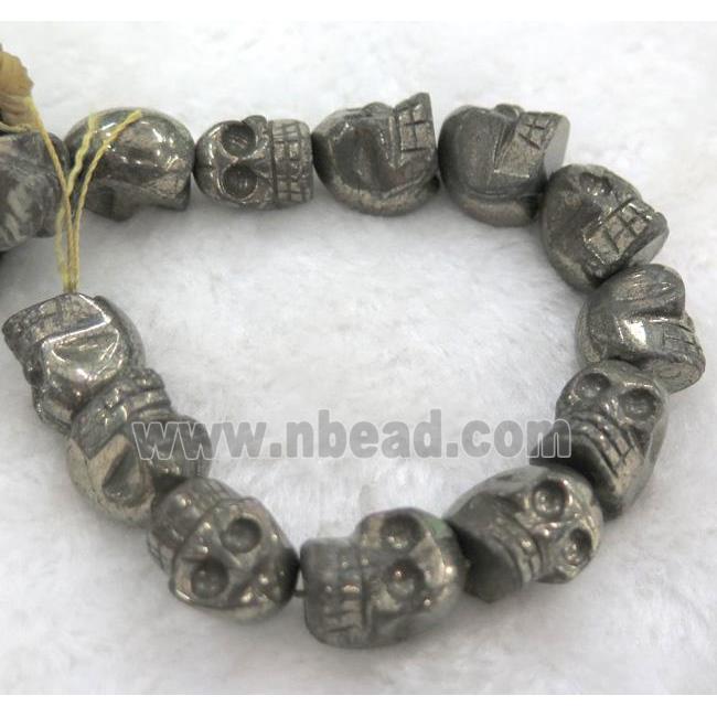 pyrite beads, skull