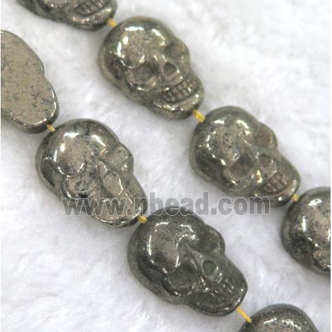 Pyrite Skull Beads