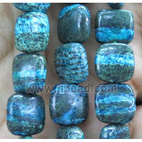 Blue SilverLine Jasper beads, square