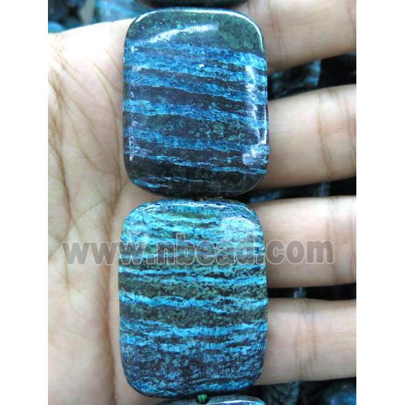 Blue SilverLine Jasper beads, rectangle