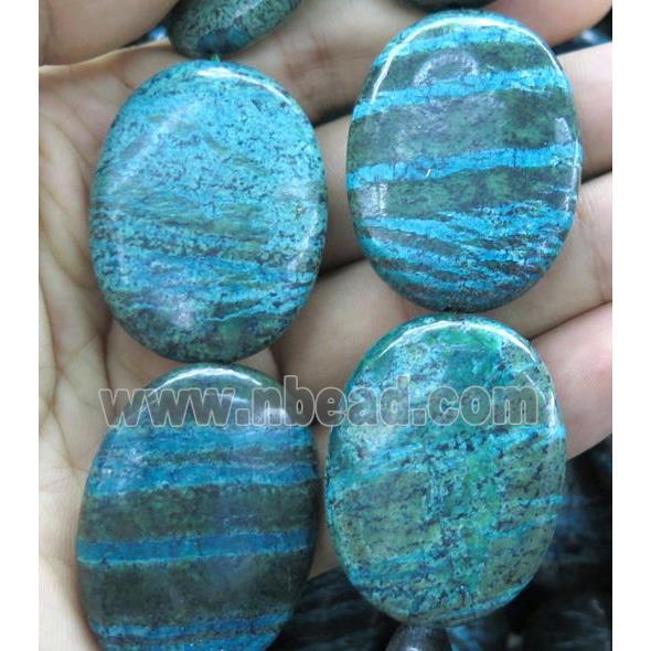Blue SilverLine Jasper beads, oval