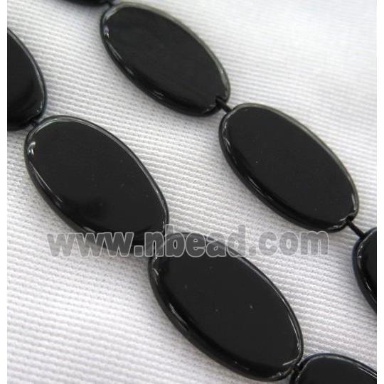 black onyx bead, oval