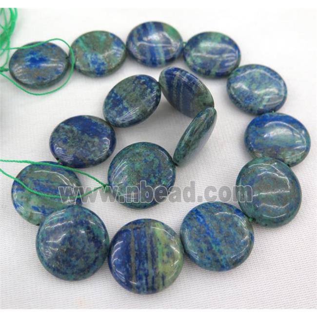 Azurite beads, flat round
