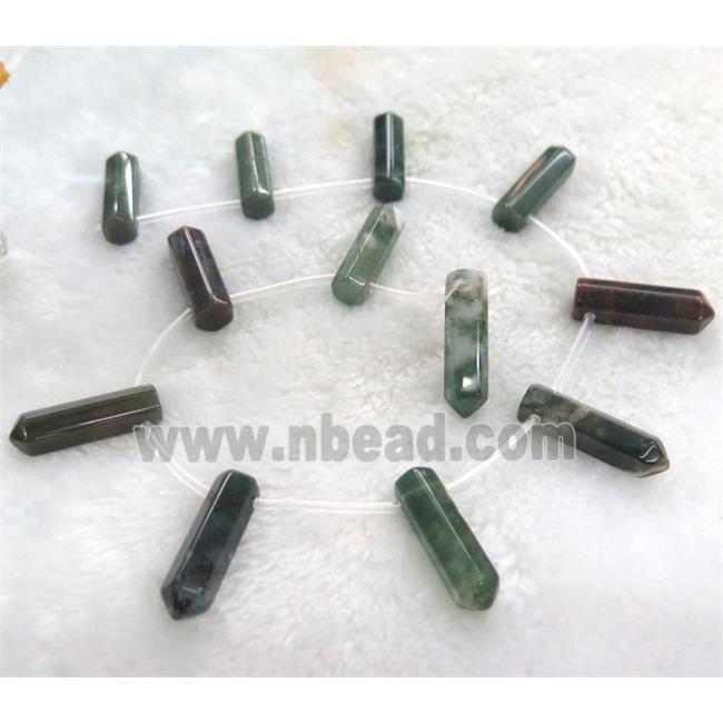 Indian Agate beads, bullet shape