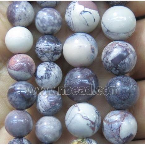 Purple line Jasper beads, round