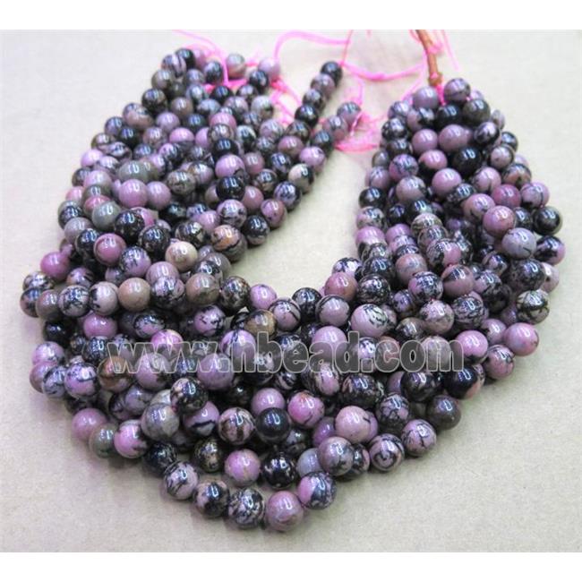 round Rhodonite beads