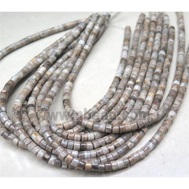 silver leaf stone bead, heishi