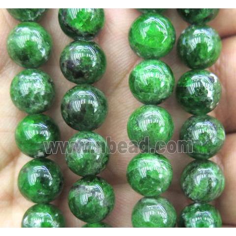 natural Diopside Beads, green, round