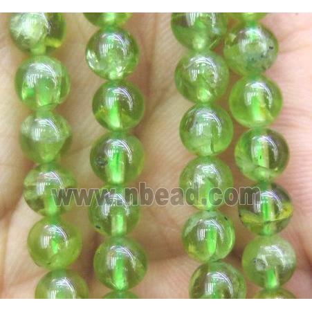 natural Peridot beads, round