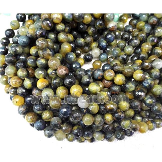 tiger quartz beads, faceted round