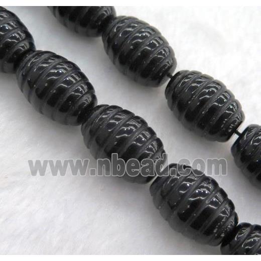 black onyx agate barrel beads