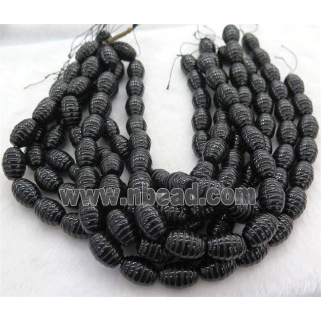 black onyx agate barrel beads
