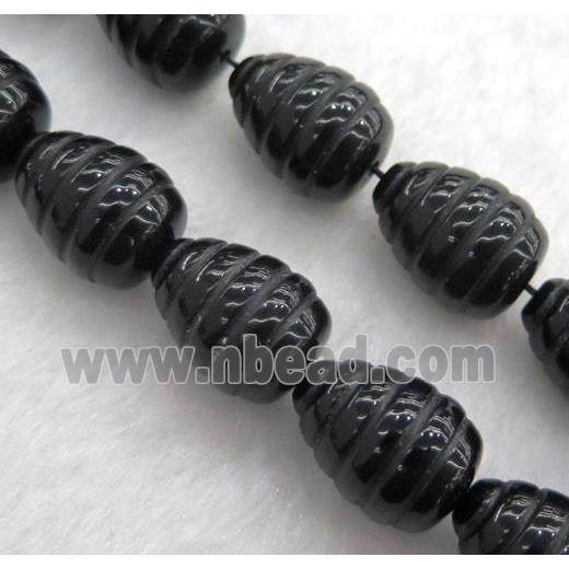 black onyx agate teardrop beads