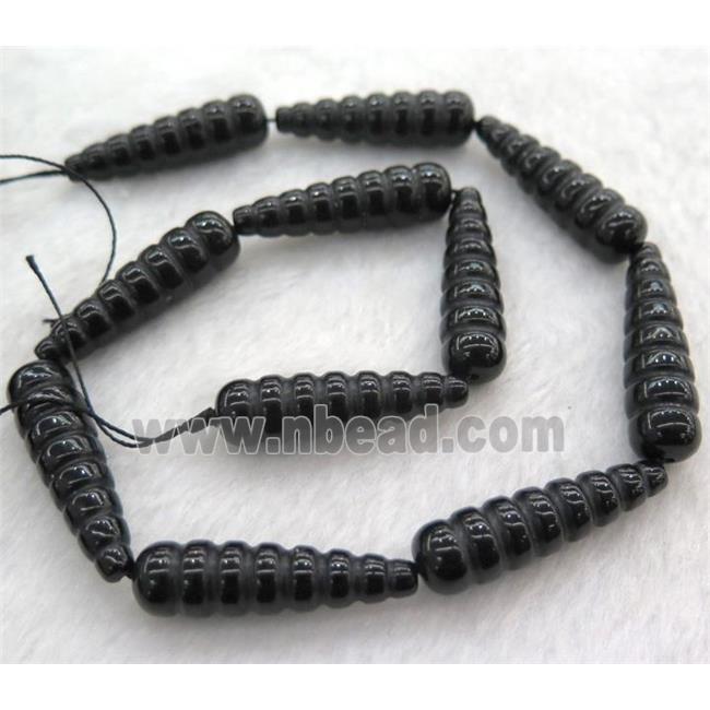 black agate onyx teardrop beads