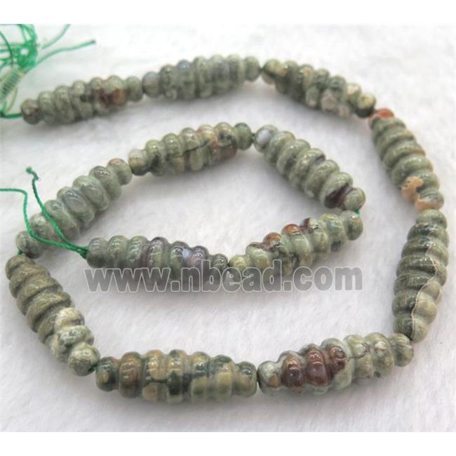 green Rhyolite rice beads
