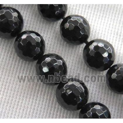 black Spinel Beads, faceted round