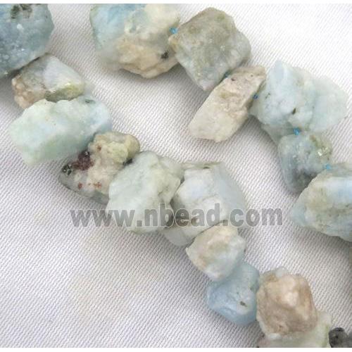 natural Aquamarine beads, freeform