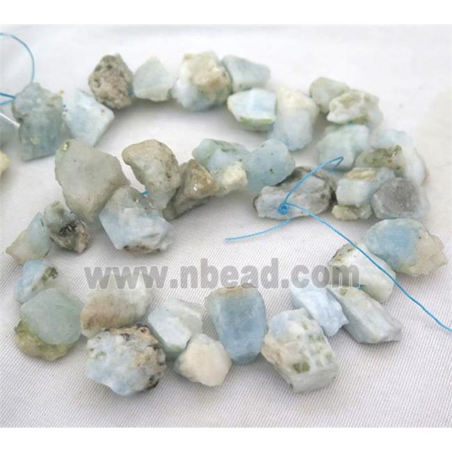 natural Aquamarine beads, freeform
