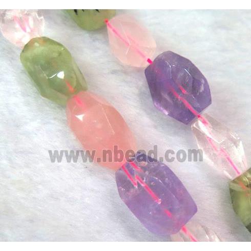 mixed gemstone nugget beads, faceted freeform